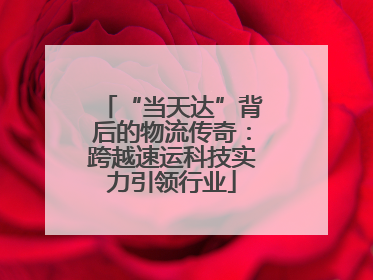 “当天达”背后的物流传奇：跨越速运科技实力引领行业