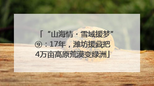 “山海情・雪域援梦”⑨：17年，潍坊援藏把4万亩高原荒漠变绿洲