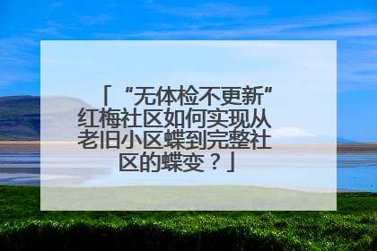 “无体检不更新”红梅社区如何实现从老旧小区蝶到完整社区的蝶变？