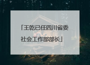 王乾已任四川省委社会工作部部长