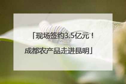 现场签约3.5亿元！成都农产品走进昆明