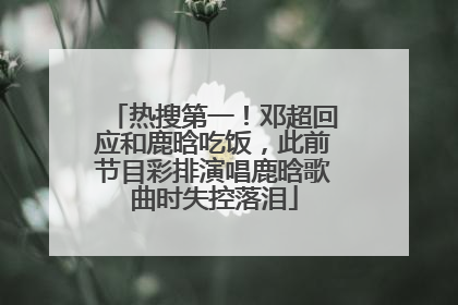 热搜第一！邓超回应和鹿晗吃饭，此前节目彩排演唱鹿晗歌曲时失控落泪