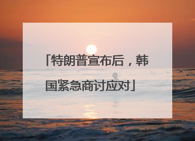 特朗普宣布后，韩国紧急商讨应对