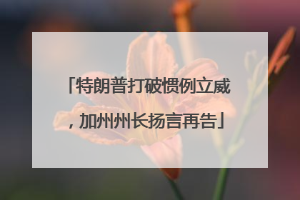 特朗普打破惯例立威，加州州长扬言再告