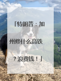 特朗普：加州修什么高铁？浪费钱！
