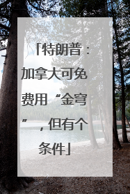 特朗普：加拿大可免费用“金穹”，但有个条件