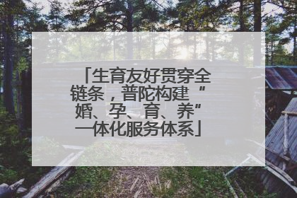 生育友好贯穿全链条，普陀构建“婚、孕、育、养”一体化服务体系