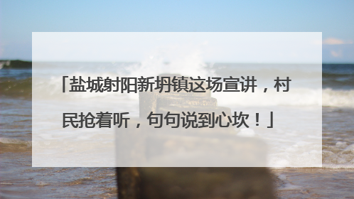 盐城射阳新坍镇这场宣讲，村民抢着听，句句说到心坎！