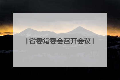省委常委会召开会议