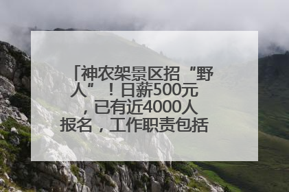 神农架景区招“野人”！日薪500元，已有近4000人报名，工作职责包括“接受游客投喂”