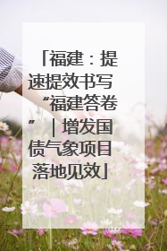 福建：提速提效书写“福建答卷”｜增发国债气象项目落地见效