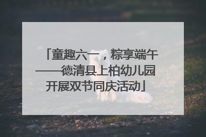 童趣六一，粽享端午——德清县上柏幼儿园开展双节同庆活动