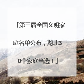 第三届全国文明家庭名单公布，湖北30个家庭当选！