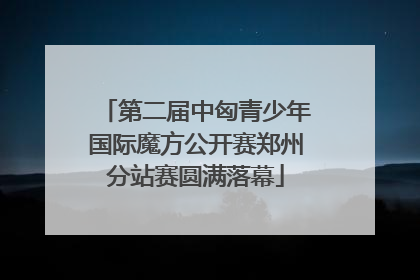 第二届中匈青少年国际魔方公开赛郑州分站赛圆满落幕