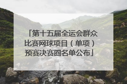 第十五届全运会群众比赛网球项目（单项）预赛决赛圈名单公布