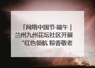 网络中国节·端午｜兰州九州花坛社区开展“红色领航 粽香敬老”端午主题活动