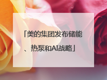 美的集团发布储能、热泵和AI战略