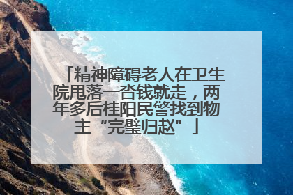 精神障碍老人在卫生院甩落一沓钱就走，两年多后桂阳民警找到物主“完璧归赵”