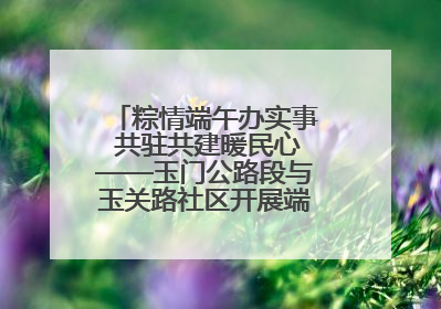 粽情端午办实事 共驻共建暖民心——玉门公路段与玉关路社区开展端午共驻共建活动
