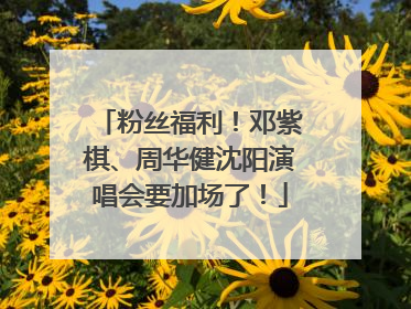 粉丝福利！邓紫棋、周华健沈阳演唱会要加场了！