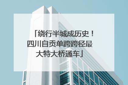 绕行半城成历史！四川自贡单跨跨径最大特大桥通车