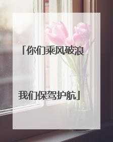 你们乘风破浪 我们保驾护航