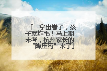 一拿出卷子，孩子就炸毛！马上期末考，杭州家长的“降压药”来了