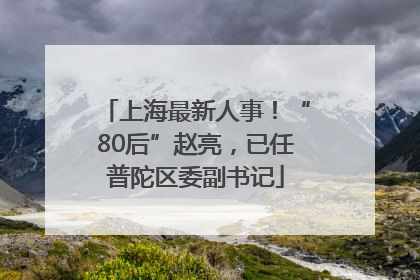 上海最新人事！“80后”赵亮，已任普陀区委副书记