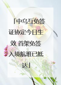 中乌互免签证协定今日生效 首架免签入境航班已抵达