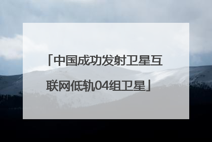 中国成功发射卫星互联网低轨04组卫星