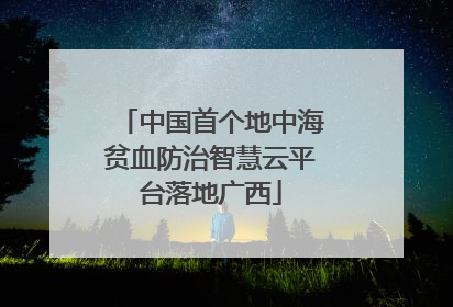 中国首个地中海贫血防治智慧云平台落地广西