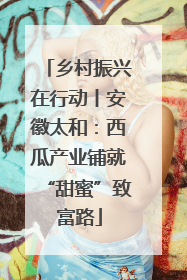 乡村振兴在行动丨安徽太和：西瓜产业铺就“甜蜜”致富路