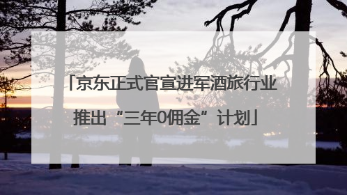京东正式官宣进军酒旅行业 推出“三年0佣金”计划