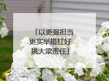 以更强担当更实举措扛好挑大梁责任