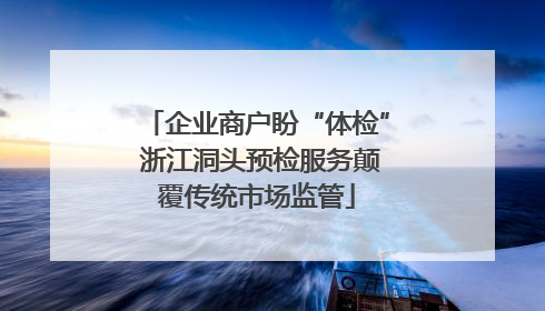 企业商户盼“体检” 浙江洞头预检服务颠覆传统市场监管