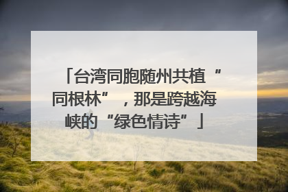 台湾同胞随州共植“同根林”，那是跨越海峡的“绿色情诗”