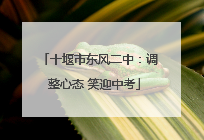 十堰市东风二中：调整心态 笑迎中考