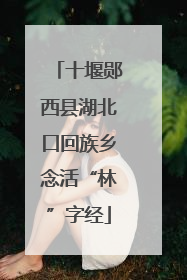 十堰郧西县湖北口回族乡念活“林”字经