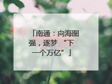 南通：向海图强，逐梦 “下一个万亿”