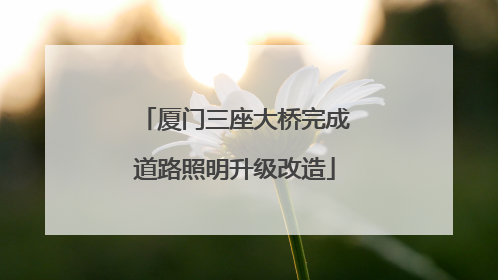 厦门三座大桥完成道路照明升级改造