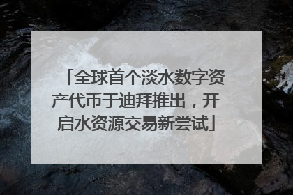 全球首个淡水数字资产代币于迪拜推出，开启水资源交易新尝试