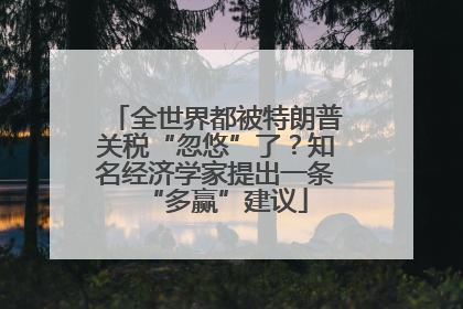 全世界都被特朗普关税“忽悠”了？知名经济学家提出一条“多赢”建议