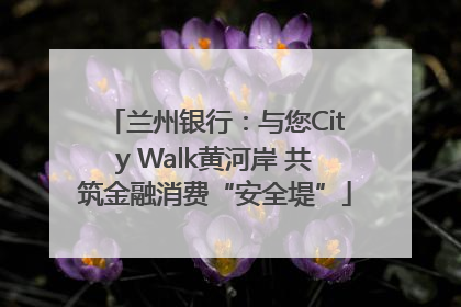 兰州银行：与您City Walk黄河岸 共筑金融消费“安全堤”