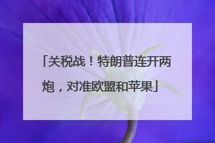 关税战！特朗普连开两炮，对准欧盟和苹果