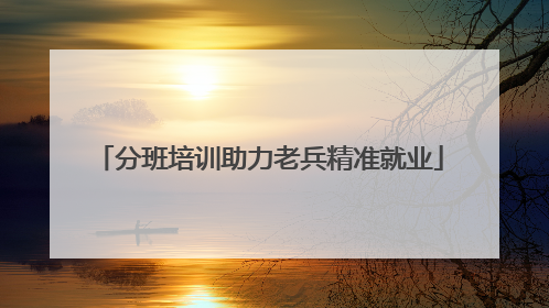 分班培训助力老兵精准就业