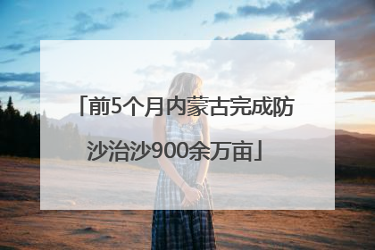 前5个月内蒙古完成防沙治沙900余万亩