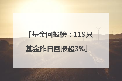 基金回报榜：119只基金昨日回报超3%