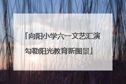 向阳小学六一文艺汇演勾勒阳光教育新图景