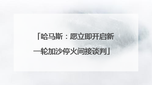 哈马斯：愿立即开启新一轮加沙停火间接谈判