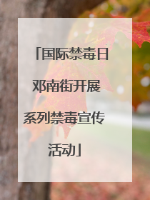 国际禁毒日 邓南街开展系列禁毒宣传活动